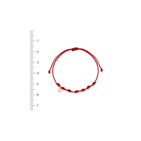 Pulsera Niña Comunión Cordón Rojo y Círculo Oro Amarillo 1-90236-0-9