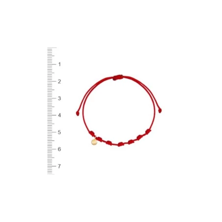 Pulsera Niña Comunión Cordón Rojo y Círculo Oro Amarillo 1-90236-0-9