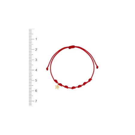Pulsera Niña Comunión Cordón Rojo y Estrella Oro Amarillo 1-90238-0-9