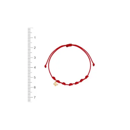 Pulsera Niña Comunión Cordón Rojo y mariposa Oro Amarillo 1-90236-1-9