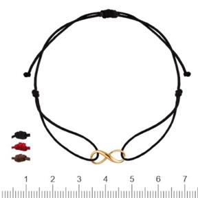 Pulsera Niña Comunión Nylon Negro e Infinito Oro Amarillo 1-90342-0-9