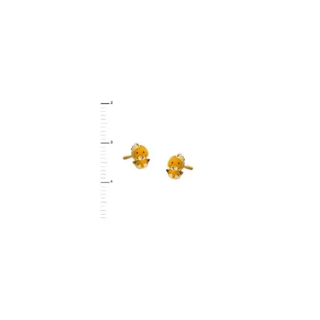 Pendientes Niña Pollito Oro Amarillo y Esmalte Amarillo 1-11572-0-1