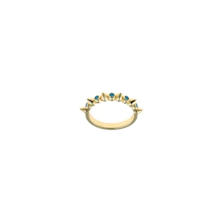Anillo Salvatore Plata Baño Oro y Circonitas Turquesa 195S0049