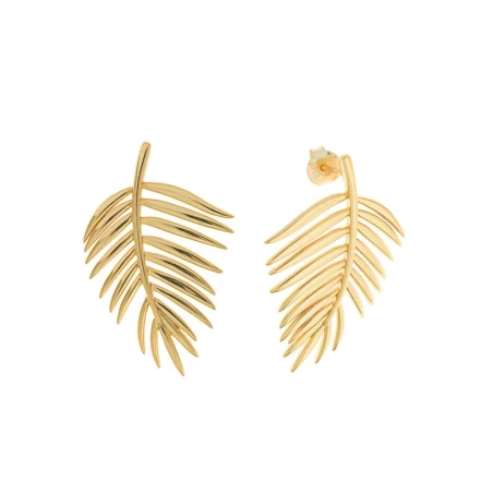Pendientes Salvatore Hoja Areca Plata Baño Oro 151A0137