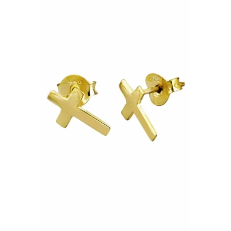 Pendientes Lotus Silver Mujer Plata Baño Oro Cruz LP1223-4/1