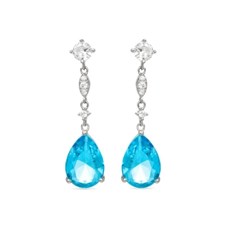 Pendientes Luxenter Thani Plata Baño Rodio y Circonitas EV1310300