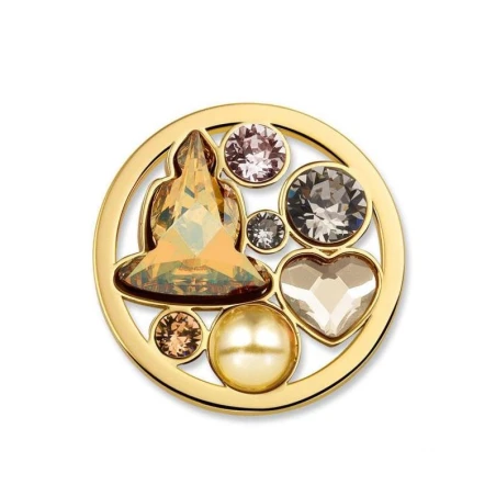 Moneda Mi Moneda Baño Plata Buddha y Cristales Swarovski SW-BUD-42-L
