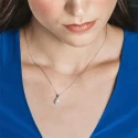 Conjunto Colgante +  Pendientes Plata Forma De Lágrima Con Circonita Blanca SPK-101-001-UU