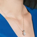 Conjunto Collar + Pendientes Plata Forma De Flor Con Circonita Blanca SPK-101-002-UU
