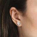 Conjunto Collar + Pendientes Plata Forma De Flor Con Circonita Blanca SPK-101-002-UU