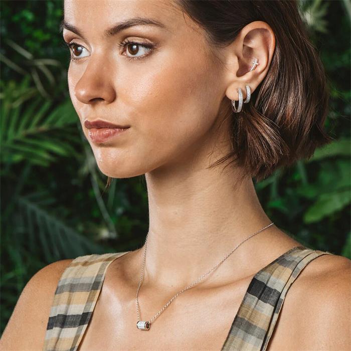 Gargantilla Itemporality Signals Colgante Cilíndrico Plata y Circonitas SNL-101-034-UU