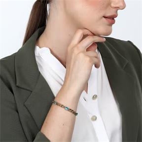 Pulsera Morellato Poetica Acero Baño Oro y Cristal Azul SAUZ10 2