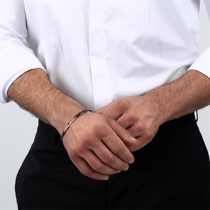 Pulsera Maserati Hombre Acero Inoxidable gris y rosado JM222AVD03