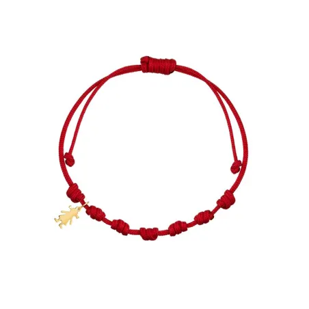 Pulsera Niña nylon rojo 7 nudos Niña oro 1-90278-0-9