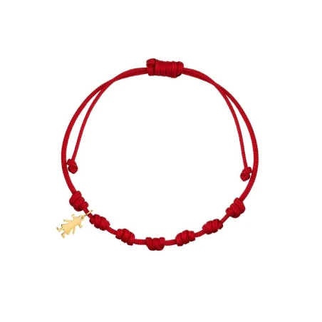 Pulsera Niña nylon rojo 7 nudos Niña oro 1-90278-0-9