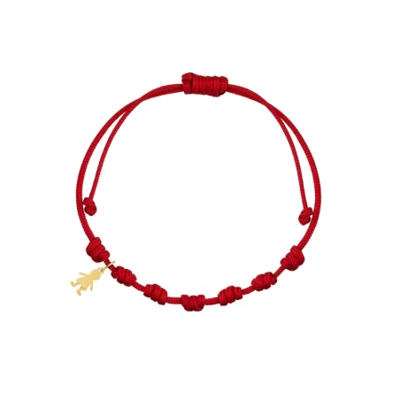 Pulsera Niña nylon rojo 7 nudos NIño oro 1-90278-1-9