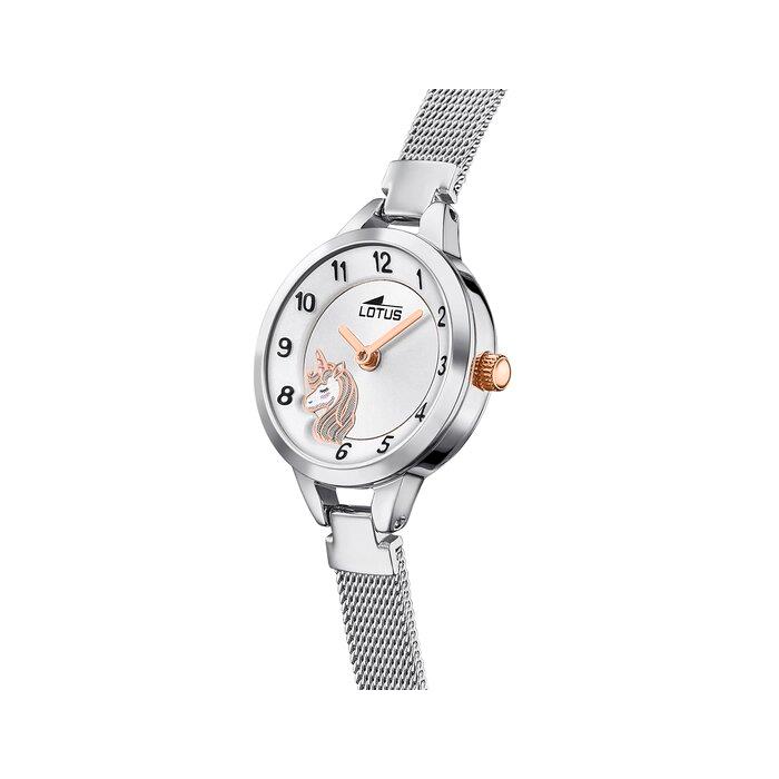 Reloj Lotus Junior Niña Plateado Unicornio Analógico 18862/2