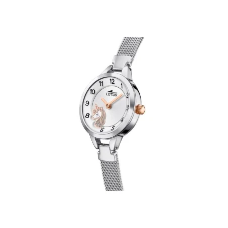 Reloj Lotus Junior Niña Plateado Unicornio Analógico 18862/2