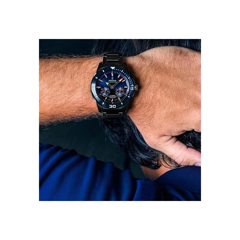 Reloj Festina Connected Hombre Metalizado y Azul Híbrido F20647/1