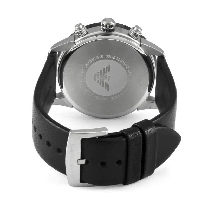 Reloj Emporio Armani Mario Hombre Plateado y Negro Cronógrafo AR11243