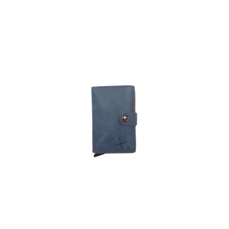 Tarjetero Piel Azul Marengo y Rojo Hombre 222-105AZ-RO