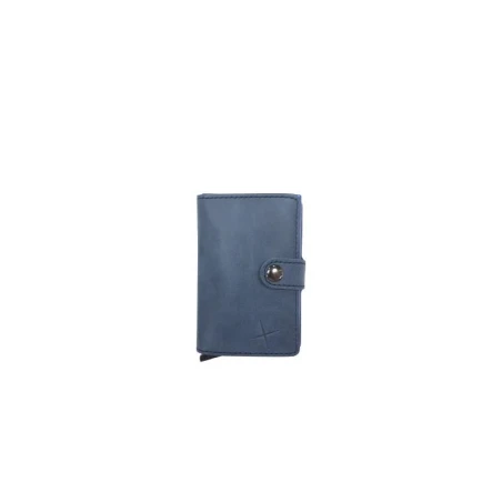 Tarjetero Piel Azul Petroleo Hombre 222-104PE
