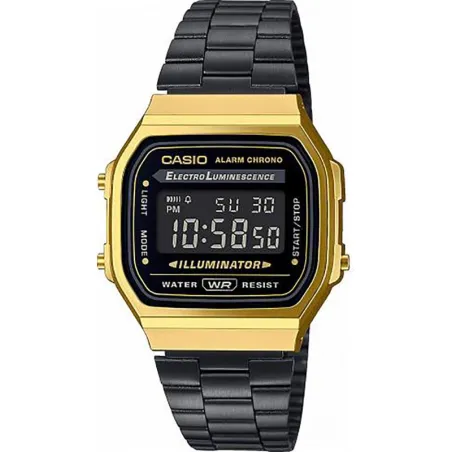 Reloj Casio Wrist watch Digital Unisex Negro y Dorado A168WEGB-1BEF