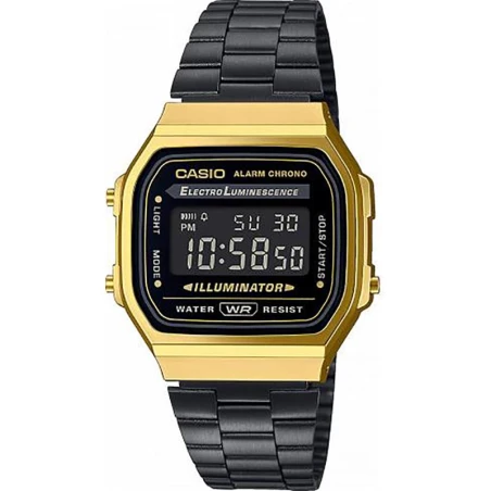 Reloj Casio Wrist watch Digital Unisex Negro y Dorado A168WEGB-1BEF