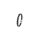 Pulsera Hombre Acero Inoxidable Grabable y Piel trenzada Marrón C30301169/M