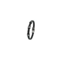 Pulsera Hombre Acero Inoxidable Grabable y Piel trenzada Negra C30301169/N
