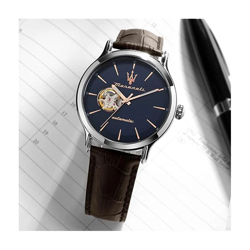 Reloj Maserati Epoca Hombre Negro, Plateado y Azul Automático R8821118010