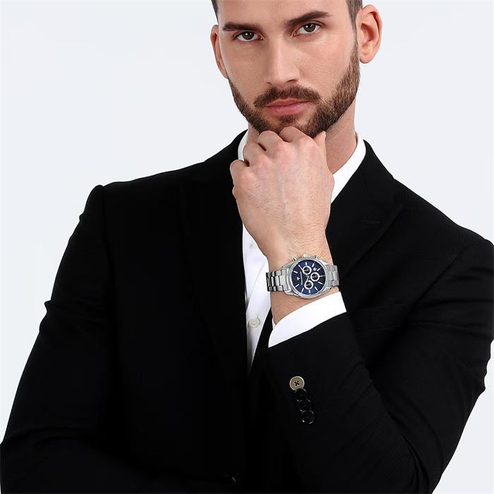 Reloj Maserati Attrazione Hombre Plateado y Azul Multifunción R8853151005