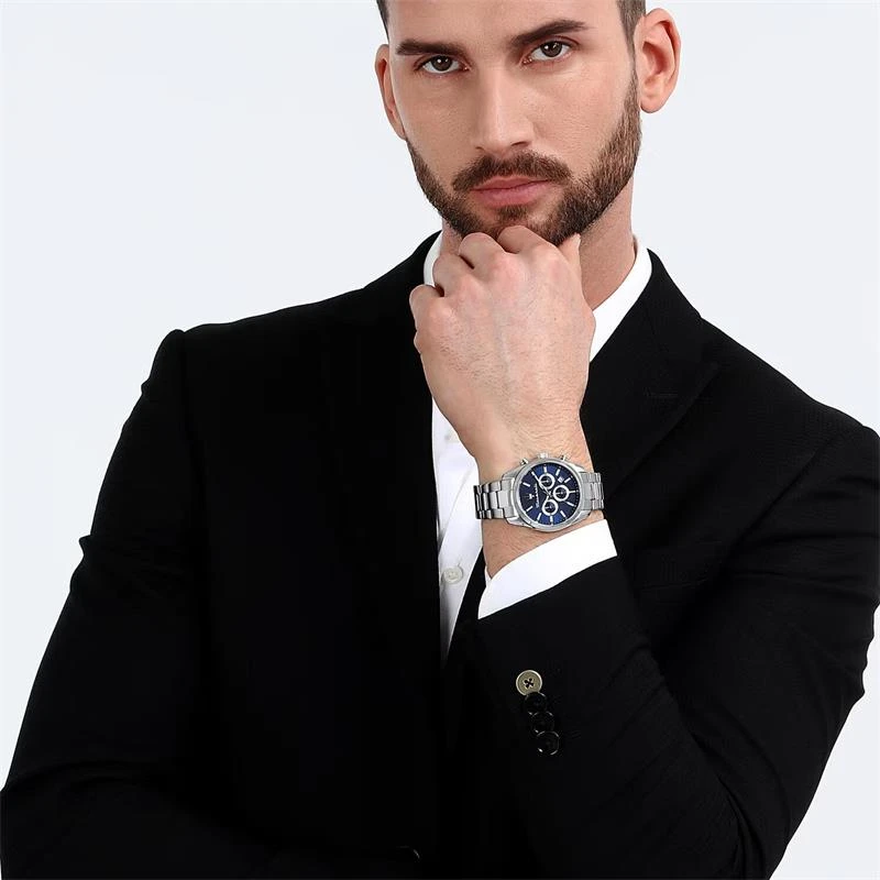 Reloj Maserati Attrazione Hombre Plateado y Azul Multifunción R8853151005