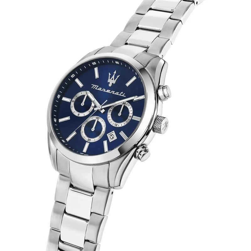 Reloj Maserati Attrazione Hombre Plateado y Azul Multifunción R8853151005