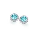 Pendientes Le Carré Ocean Oro blanco 18Kt, Diamantes y Topacios Azules GB146OB.00