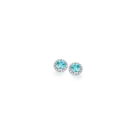 Pendientes Le Carré Ocean Oro blanco 18Kt, Diamantes y Topacios Azules GB146OB.00