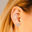 Pendientes Le Carré Ocean Oro blanco 18Kt, Diamantes y Topacios Azules GB146OB.00