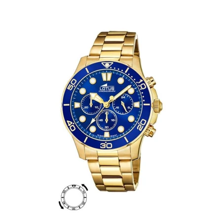 Reloj Lotus Excellent Hombre Dorado y Azul Cronógrafo 18758/1
