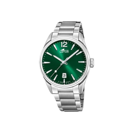 Reloj Lotus Chrono Hombre Plateado y Verde Analógico 18692/4