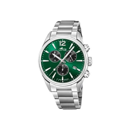 Reloj Lotus Chrono Hombre Plateado y Verde Cronógrafo 18690/4