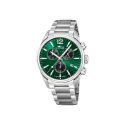 Reloj Lotus Chrono Hombre Plateado y Verde Cronógrafo 18690/4