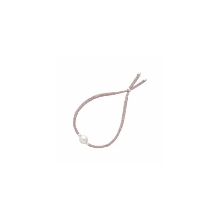 Pulsera Majorica elástica Plata Baño Oro y Cordón Rosa, Perla Blanca 8mm 16598.01.2.000.010.1