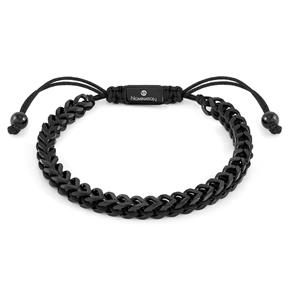 Pulsera B-YOND en acero y cordon nautico (ESPINA) Negro