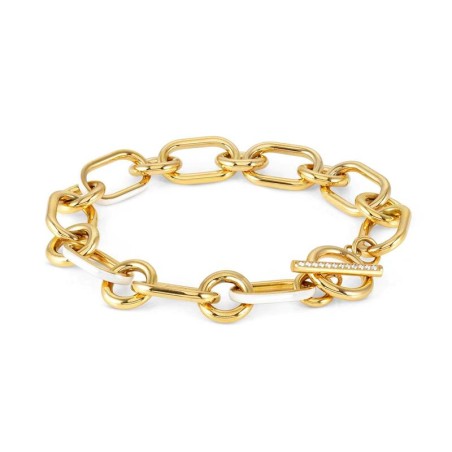 Pulsera DRUSILLA en acero, circonitas y esmalte ac. Oro Amarillo Blanco