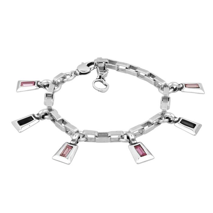 Pulsera Ciclón Diversia Baño Plata y Cristales Multicolor 231105-09-0