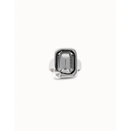 Anillo UNOde50 Unexpected Mujer Baño Plata y Cristal Gris ANI0776MCLMTL
