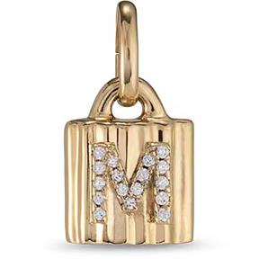 Charm colgante UNOde50 Candado Baño Oro Letra M CHA0229BLNORO0U