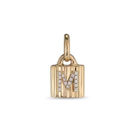 Charm colgante UNOde50 Candado Baño Oro Letra M CHA0229BLNORO0U