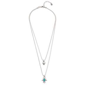 Gargantilla UNOde50 Values Baño Plata Cruz y Cristal Turquesa COL1828TQSMTL0U