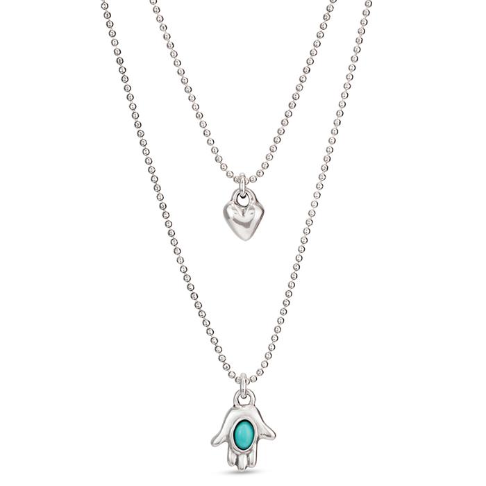 Gargantilla UNOde50 Values Baño Plata Cruz y Cristal Turquesa COL1828TQSMTL0U